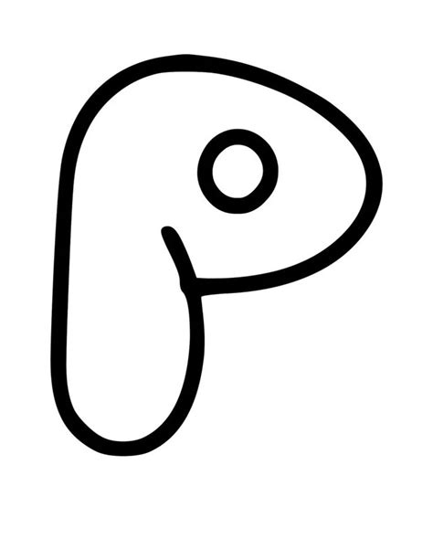 A Black And White Drawing Of A Letter P