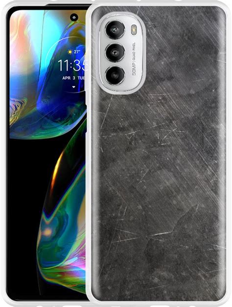 Cazy Hoesje Geschikt Voor Motorola Moto G82 Metaal Structuur Bol