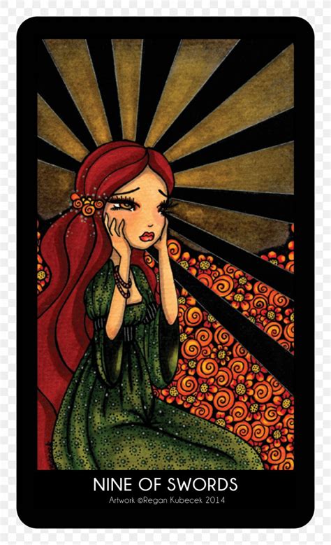 Tarot Nine Of Swords Playing Card Illustration Suit Of Swords, PNG ...