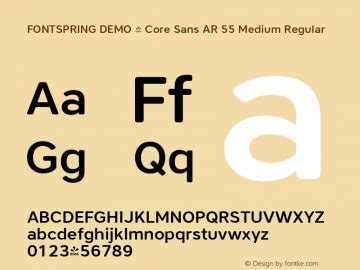 FONTSPRING DEMO Core Sans AR 55 Medium Font FSP DEMO Cr Sns R 55