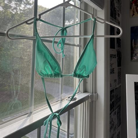 Teal Triangle Bikini Set Never Worn From Depop