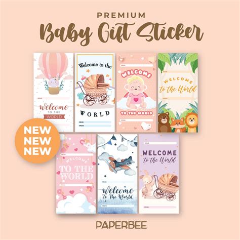 Jual Stiker Segel Kartu Ucapan Baby Gift Greeting Card Newborn