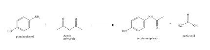 Write the balanced chemical equation for the synthesis of acetaminophen from p-aminophenol and ...