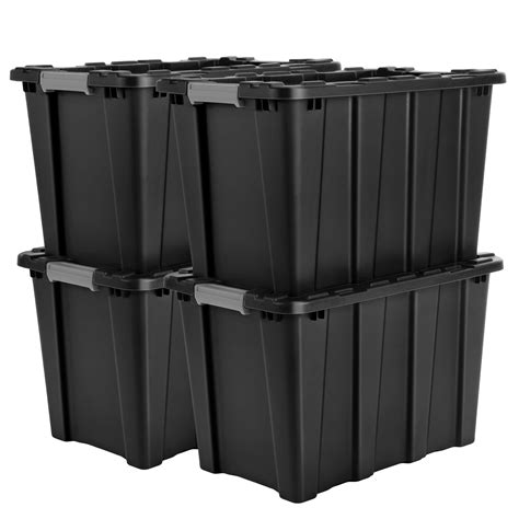 Broview V12 11gal Heavy Duty Plastic Storage Bins With Latching Lids