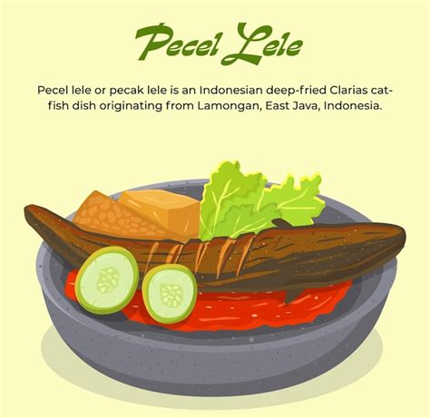 Premium Vector | Indonesian lele pecel vector illustration. Asian ...