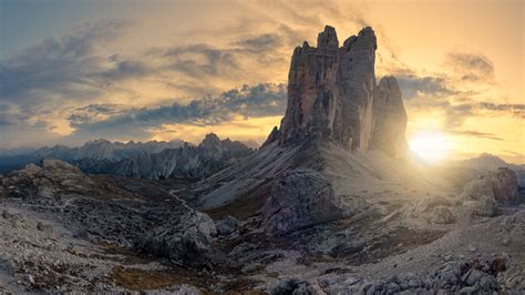 Dolomites Mountain Rock During Sunrise 4K HD Nature Wallpapers | HD ...