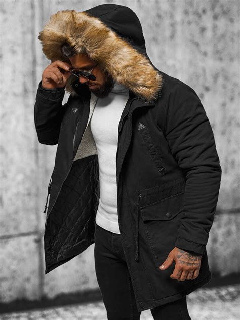 Herren Winterjacke Schwarz OZONEE JD 392Z OZONEE