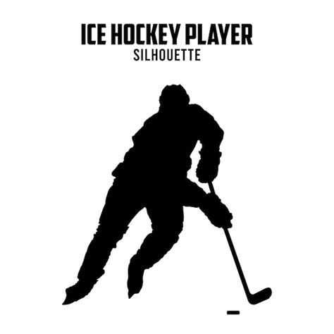 Premium Vector Ice Hockey Player Silhouette Vector Stock Illustration