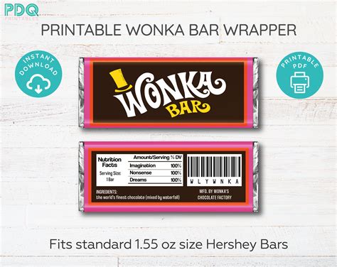 Charlie And The Chocolate Factory Wonka Bar Wrapper