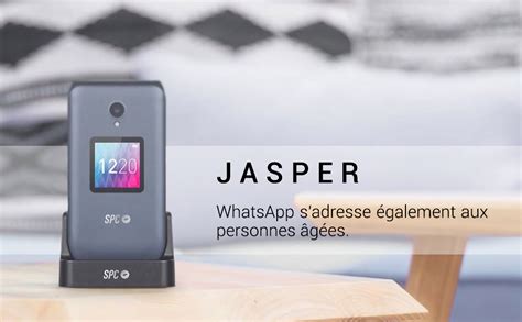 SPC Jasper Téléphone Portable Senior à clapet 4G avec Whatsapp