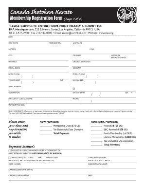 Martial Arts Course Registration Form Templates PdfFiller