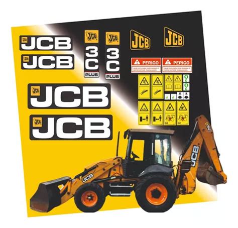 Kit Decalque Compatível C Retroescavadeira Jcb 3c Plus Mod2 Frete grátis