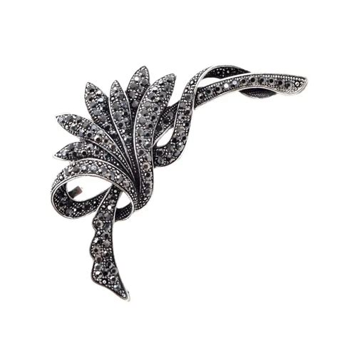 Cindy Xiang Rhinestone Black Flower Brooches For Women Fashion Vintage