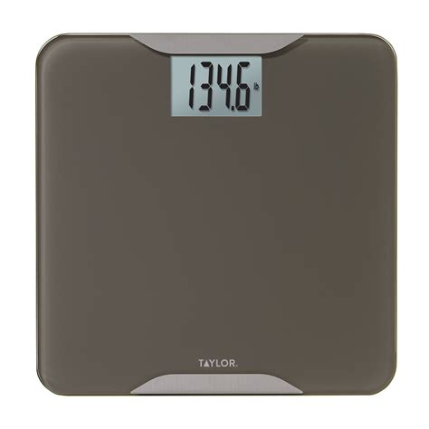 Taylor Precision Products Digital Glass Bath Scale Taupe With Stainle