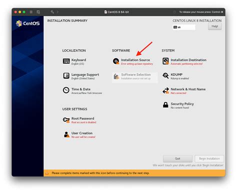 Centos 8 Installation Error Setting Up Base Repository By