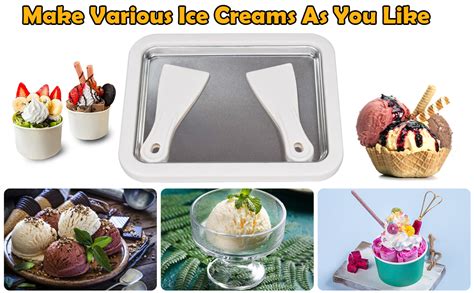 Instant Roll Ice Cream Maker Diy Rolled Icecream Plate With 2 Spatulas