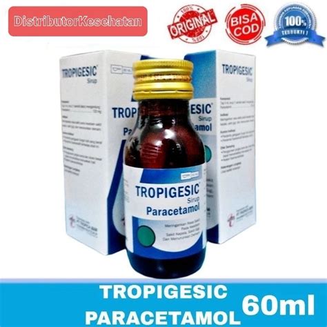 Jual Tropigesic Paracetamol Sirup 60 Ml Penurun Demam Sirup Botol Cair