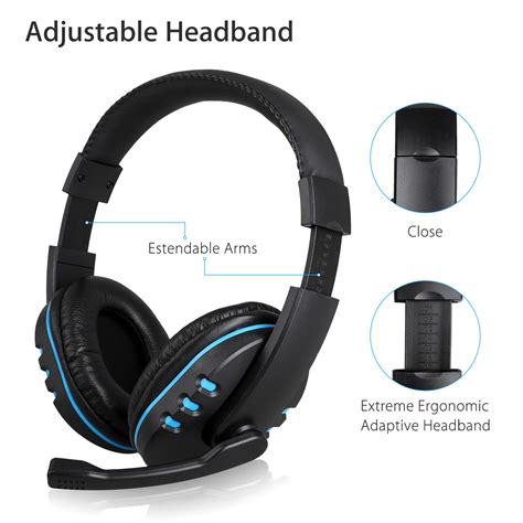 Stereo Wired Gaming Headsets Headphones with Mic for PS4 Sony ...