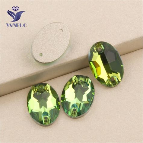 Yanruo Todos Los Tama Os Peridot Oval Forma Strass Flatback Super