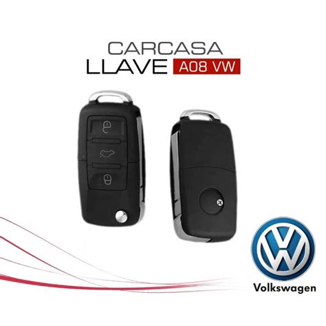 Carcasa Llave A08 Vw 3 Botones Volkswagen Golf Polo Bora