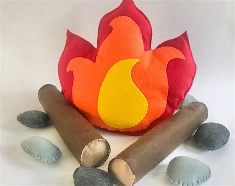 Felt Campfire Campfire Playset Fire Logs Rocks Ready Etsy