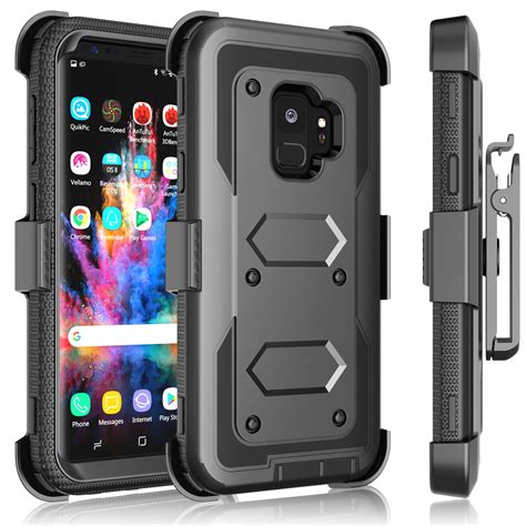 Galaxy S9 S9 Plus Case Galaxy S9 Plus Holster Clip Tekcoo Tshell Shock Absorbing Coal