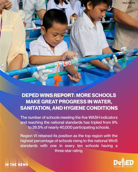 Deped Wins Report More Schools Make Great Progress In Water