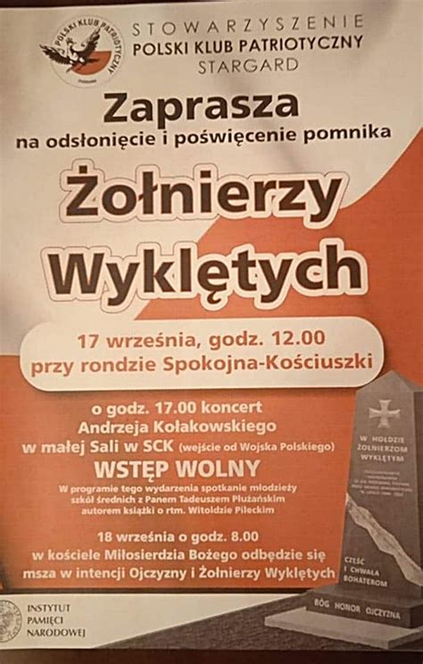 Zaproszenie na odsłonięcie pomnika