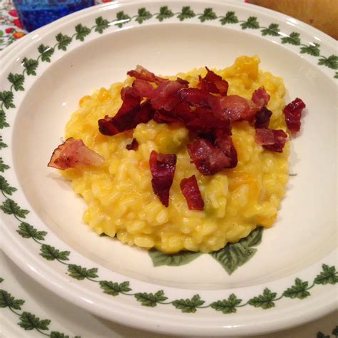 Quattro Amiche In Padella Risotto Con Zucca E Speck Croccante