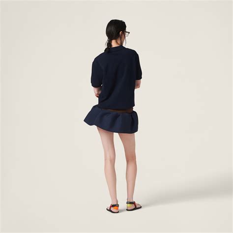 Navy Mohair Miniskirt Miu Miu