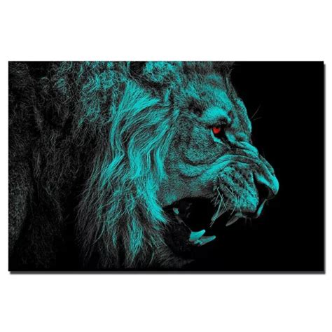 TOILE TABLEAUX LION animal sauvage 50x70 cm EUR 34,99 - PicClick FR