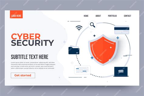 Premium Vector Cyber Security Landing Page Template Cyber Security