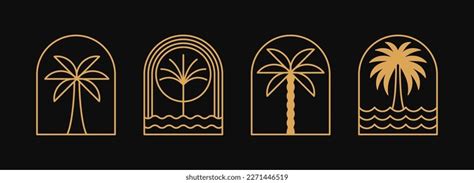 Vector Logo Design Template Palm Tree Stock Vector Royalty Free