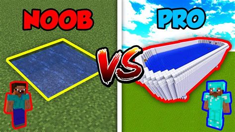 Minecraft Noob Vs Pro Swimming Pool In Minecraft Youtube