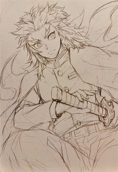 Pin By GA JR On Rengoku Kyojuro Demon Drawings Figure Drawing