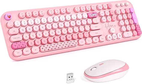 Knowsqt Combo De Teclado Y Mouse Inal Mbricos Bonito Color Rosa