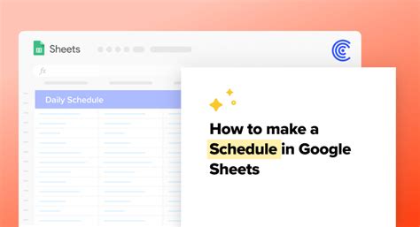 Creating Schedules in Google Sheets