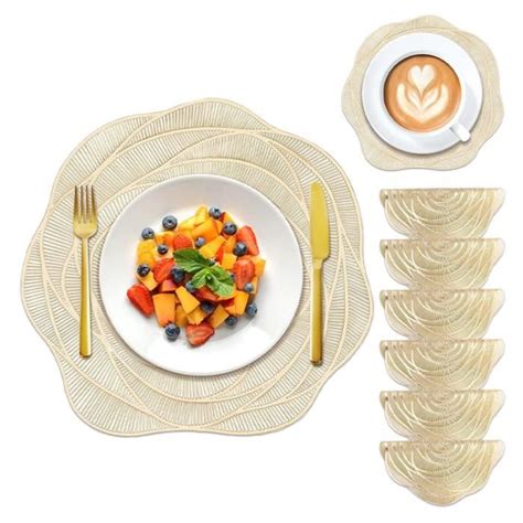 Pi Ces Napperon De Table Sets De Table En Rond Lavables