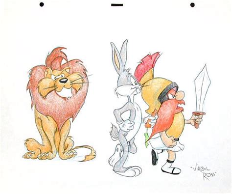 Virgil Ross Drawing Of Bugs Bunny And Yosemite Sam Yosemite Sam