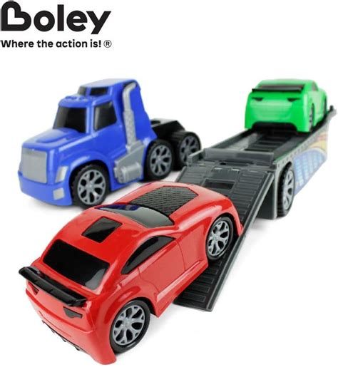 Big Truck Hauler Playset – Car Transporter Trailer with 2 Race Cars Included – Big Toy Car ...