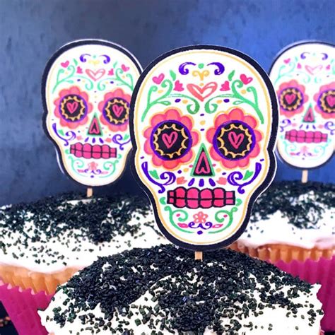 Sugar Skull Cupcake Toppers - 100 Directions