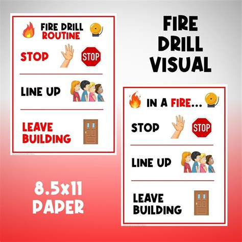 Fire Safety Fire Drill Routine Classroom Signs Classroom Printables