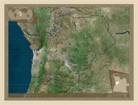 Cuanza Sul Angola High Res Satellite Labelled Points Of Cities Stock