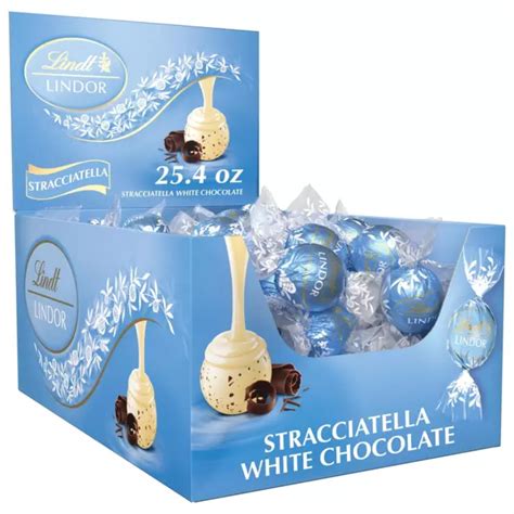 LINDT LINDOR STRACCIATELLA White Chocolate Truffles 25 4 Oz 60 Pk FREE