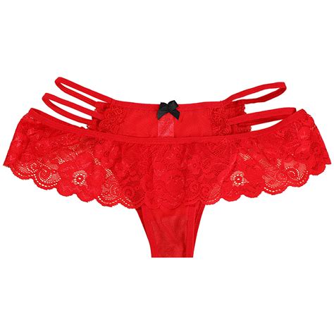 Women Mesh Breathable Low Waist Cute Womens Triangle Lace Thong