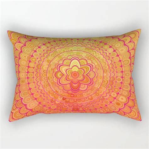 Aztec Flower Mandala Rectangular Pillow Boho Home Decor