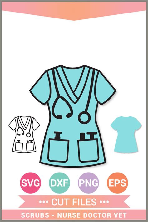 Scrubs For Nurse Doctor Vet Svg Scrubs Cricut Cut Files Silhouette