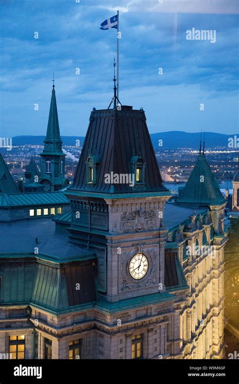 Chateau Frontenac hotel in Quebec City streets in Canada Stock Photo - Alamy