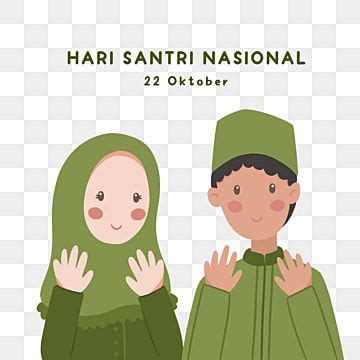 Hari Santri Nasional PNG Transparent, Hari Santri Nasional With Santri Character Illustration In ...