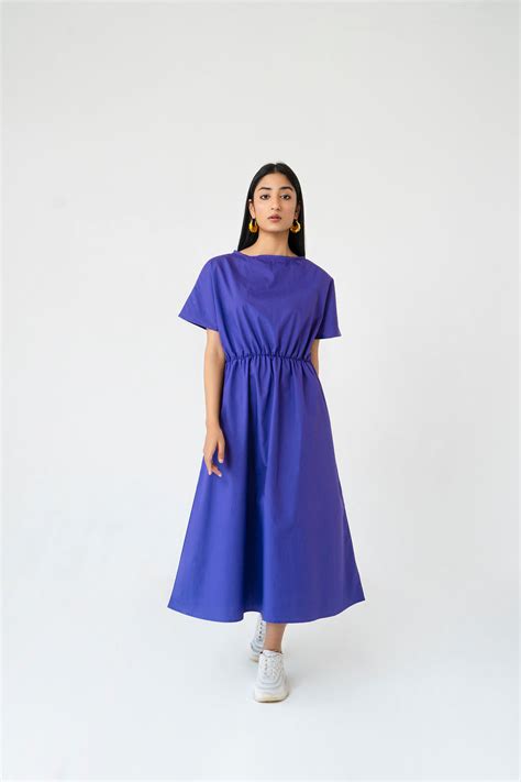 Elastic Waist Dress Purple Nine Ninety Nine